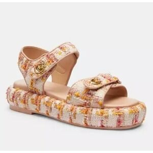 COACH Peyton Tweed Platform Sandals Women's Size 7.5